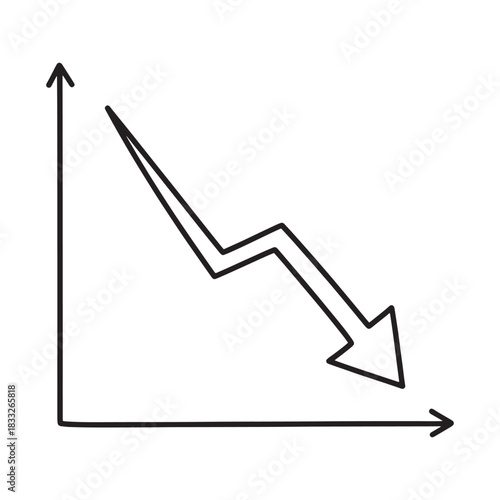 Downward Trend Chart Declining Graph Illustration Finance Vector Business Analysis Diagram Market Crash Economic