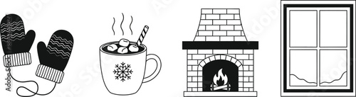 Cozy Winter Essentials Vector Art Collection for Seasonal Design and Holiday Marketing Campaigns