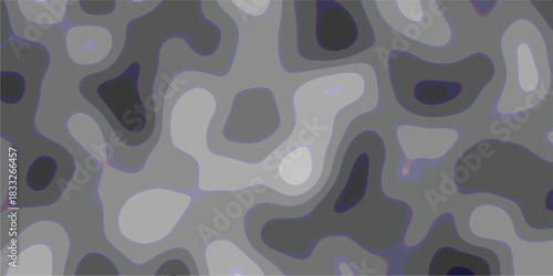 Abstract topographic contour map pattern with smooth organic shapes in shades of gray and subtle purple accents creating a visually engaging and modern background texture