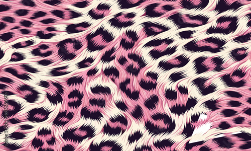 Pink and black wavy animal skin fur texture pattern background