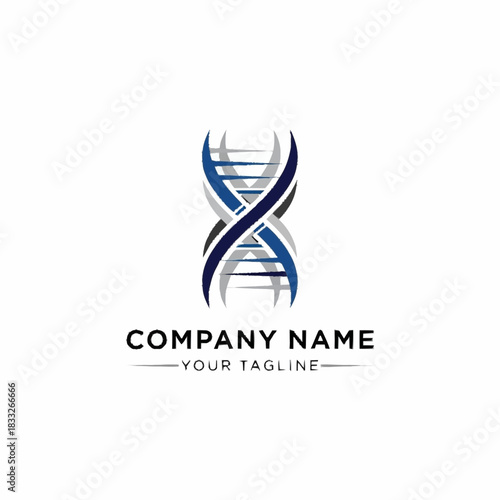 Abstract DNA Helix Logo Design for Science and Technology Companies.