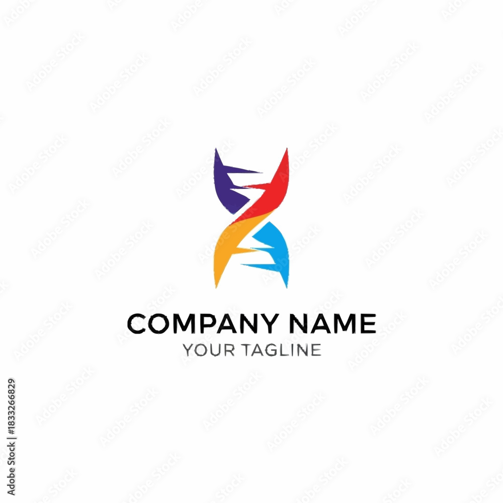 Obraz premium Abstract Colorful DNA Helix Logo Design for Science and Technology Company.
