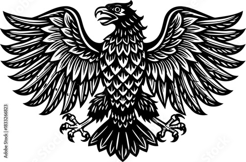 Austria national animal eagle, eagle with wings. 