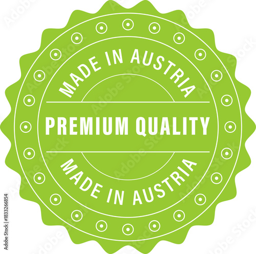 Made in Austria stamp background a showcase for Austria products, vintage style.