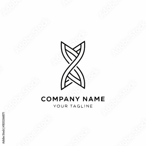 Elegant DNA Strand Logo Design for Science and Technology Companies.