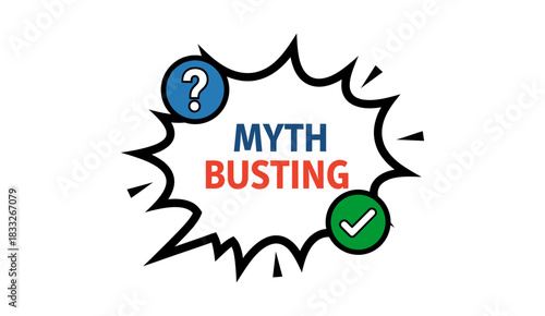 Myth Busting Comic Speech Bubble