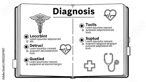 Medical Diagnosis Report and Symptoms Checklist Book