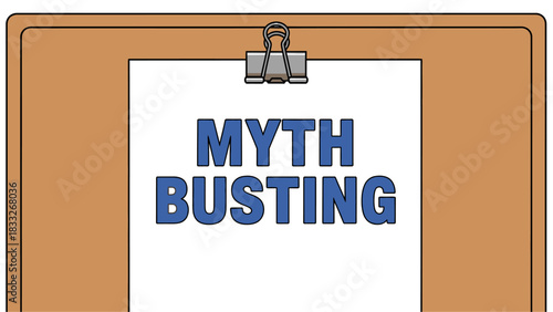 Myth Busting Concept on Clipboard Vector: Debunking Misinformation and Facts