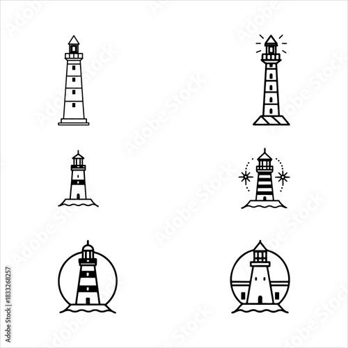 A Vibrant Guidance Lighthouse Icon Symbol, Showcasing Navigation and Safety in a Flat Design Minimalist Vector for Digital Travel Success Solution Design Global.