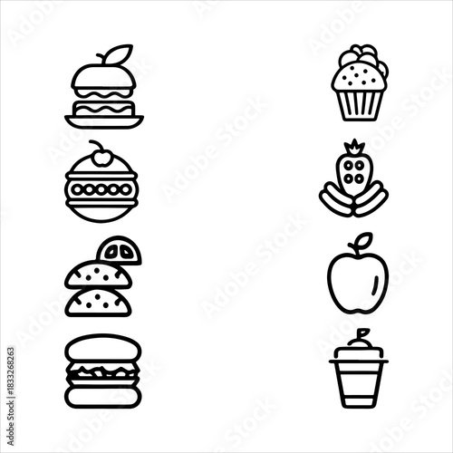 A Vibrant Healthy Food Icon Symbol, Showcasing Cuisine and Nutrition in a Flat Design Minimalist Vector for Digital Restaurant Service Success Marketing Growth.