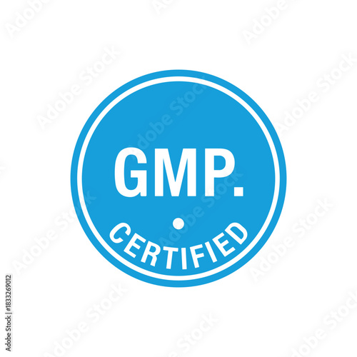 GMP HACCP certified label set vector. Quality assurance round badge collection vector