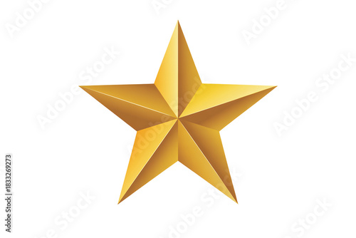 Shining golden star emblem for awards, achievements, or holiday decorations, perfect for adding a touch of elegance and prestige to any project, design element