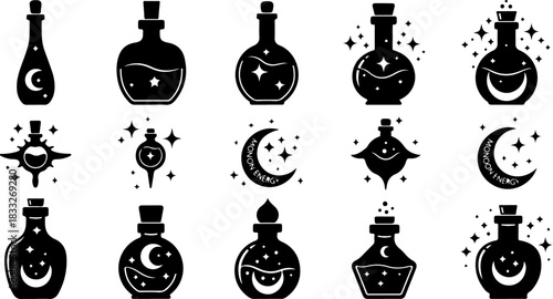 Mystic Hand & Celestial Elements Silhouette Bundle – Moon Star Magic Vector Set