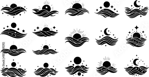 Mystic Hand & Celestial Elements Silhouette Bundle – Moon Star Magic Vector Set