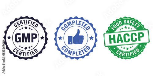 GMPHACP Completed Certification Badges Vector  illustration icon silhouette