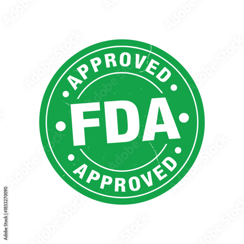 Green FDA Approved Stamp Vector seal illustration 