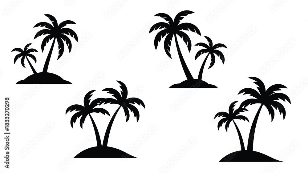 Fototapeta premium tropical coconut, palm tree silhouette