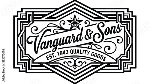Vanguard and Sons Est 1943 Quality Goods Vintage Logo.