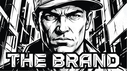 The Brand Intense Man Portrait Black and White.