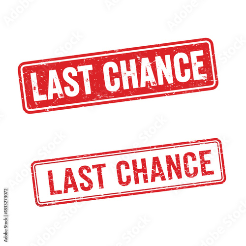 Last chance sale stamp vector. Red rectangular promo label badge vector