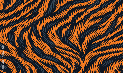 Wild animal fur texture, an abstract illustration of tiger skin