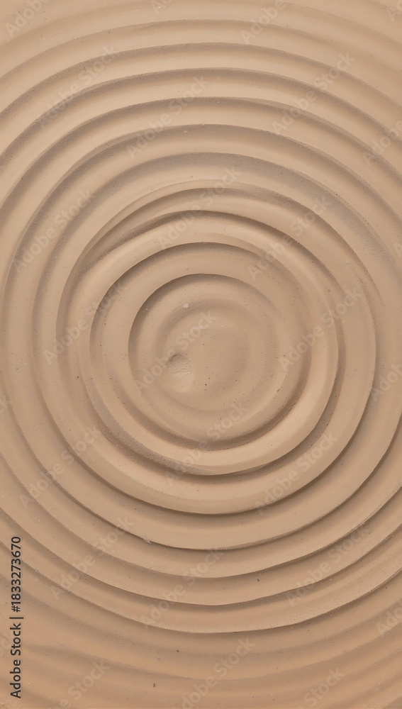 Fototapeta premium Concentric Raked Sand Pattern in Zen Garden