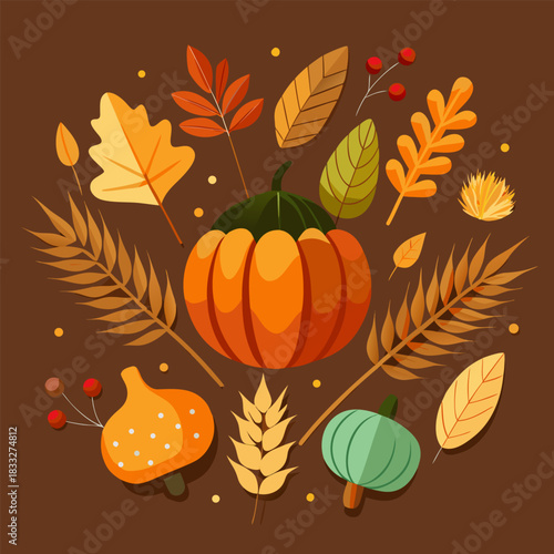 vector illustration of an autumn background