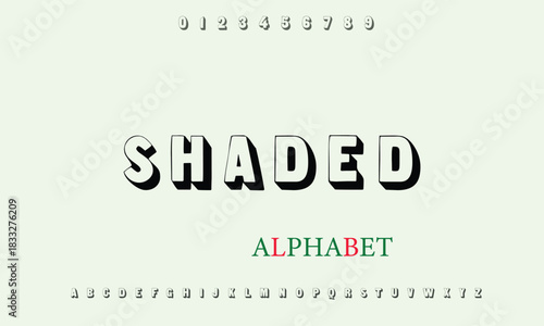 Sans Serif Shaded alphabet letters font for logo