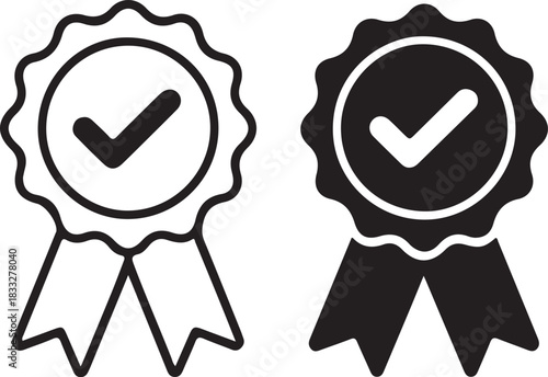Verified badge icon set. Verified Guarantee Badge and Checkmark Icon. social media verified badge vector sign. Check mark icons.