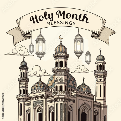 Holy Month Blessings illustration vector