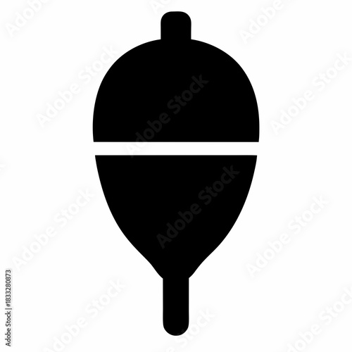 Simple Silhouette of a Fishing Bobber with Distinctive Shapes and Design