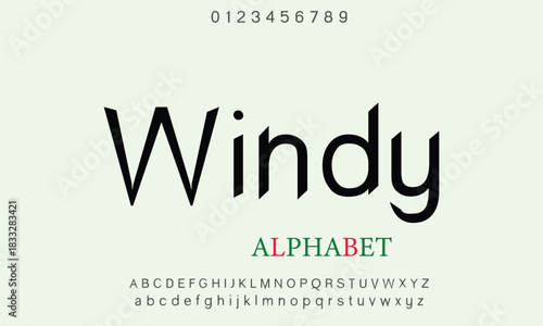 Wind Sans Serif regular alphabet letters font for logo