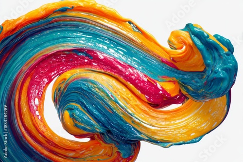 Wallpaper Mural Vibrant Swirl of Colorful Abstract Paint on Isolated White Background for Artistic Expression and Design Torontodigital.ca