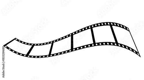 Film strip background with retro photo and cinema frames. Movie reel or video strip roll design. Vector illustration for media, film, and photography projects.