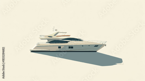 Luxury yacht illustration on a light background perfect for summer vacation
