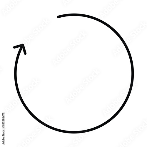 Clockwise Reload Arrow Minimal Line Icon for Reset and Refresh