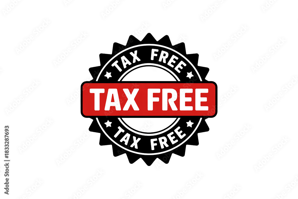 Fototapeta premium Unlock Savings with a Bold Tax-Free Promotion for Your Business, Attract Customers and Boost Sales with this Eye-Catching Graphic, Tax Season Ready