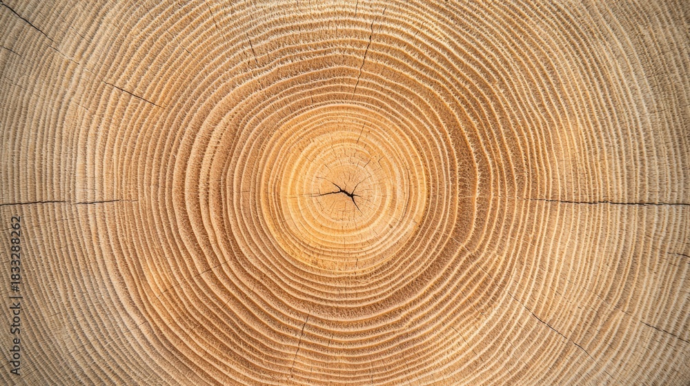 Naklejka premium A close-up view of a tree stump, showcasing the intricate rings and texture of the wood, illustrating age and natural beauty.