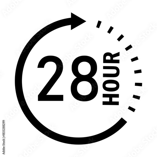 Twenty-eight hour timer period for delivery service icon