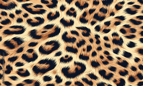 Wild animal skin with a realistic leopard fur texture