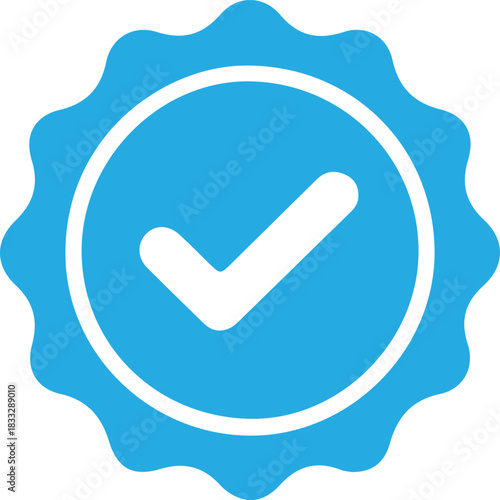 Verified badge icon. Verified Guarantee Badge and Checkmark Icon. social media verified badge vector sign. Blue Checkmark in circle icon.