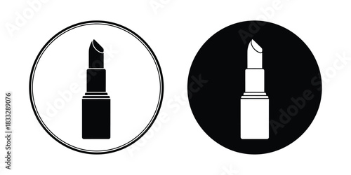 Lipstick icon design with both positive and negative versions