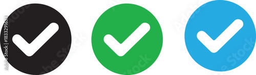 Verified badge icon set. Verified Guarantee Badge and Checkmark Icon. social media verified badge vector sign. Checkmark in circle icon set.