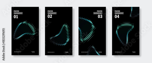Soft teal wave shapes created with smooth aqua light streaks on a dark background. Perfect for modern posters, digital artwork, creative templates, and clean visual design projects.