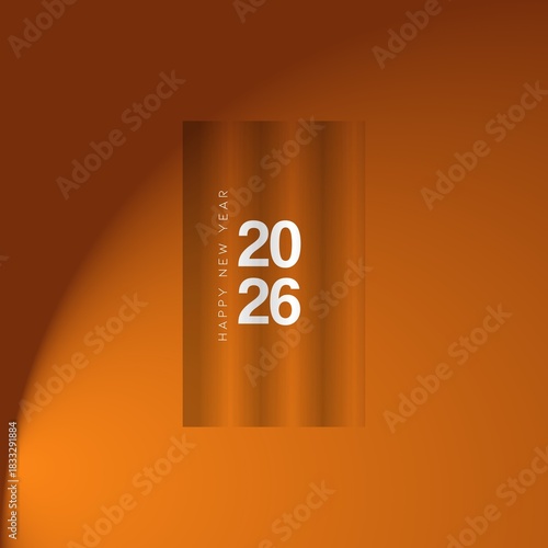 Modern 2026 New Year Poster with Gradient Orange Background”
