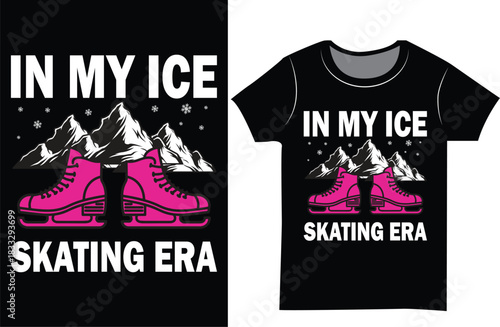Ice Skating winter game shoes typography t shirt design.