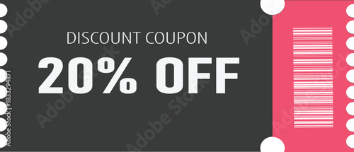 Vector coupon. Discount coupon template isolated. 