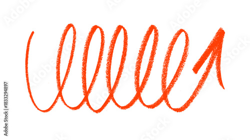 Swiggle Arrow Crayon Chalk Wax Drawing Vector