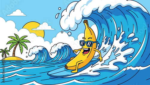 illustration of a tropical island