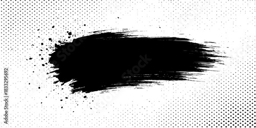 Abstract black ink grunge background with splatter and dirty texture design illustration